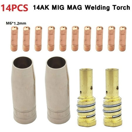 

RANMEI 14PCS MAG MIG-14AK Welding Torch Consumables Torch Gas Nozzle Tip Holder