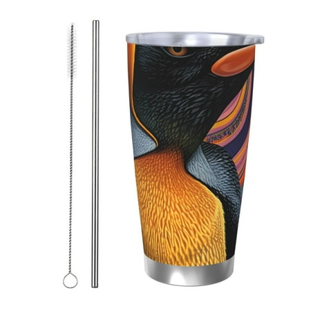 

Tideii Abstract Pattern Penguin for 20OZ Car Cup Stainless Steel Cold and Hot Cup with Lid Suitable for Outdoor and Home Unisex-Straw Two-piece Set