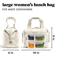 thumbnail image 3 of Fit + Fresh Remi Women's Lunch Bag, Self Insulating Neoprene Material Lunch Box With Containers & Ice Pack, Tan Toile, 3 of 7
