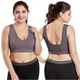 thumbnail image 4 of Sujetador deportivo ultrafino de talla grande para mujer, sin costuras, estilo crop top, color 42, 4 of 5