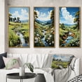 thumbnail image 1 of Designart "In Pasture Countryside Sheep painting" Landscape & Nature Framed Wall Art Set Of 3 - Green Countryside Frame Gallery Wall Set For Home Decor, 1 of 6