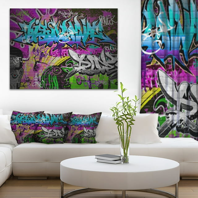 Graffiti Wall Urban Art - Abstract Street Art Canvas Print