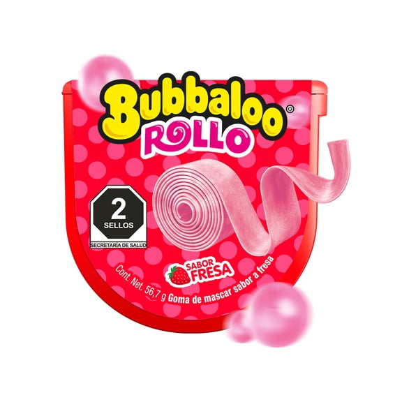 Goma de mascar Bubbaloo Rollo fresa 56.7 g