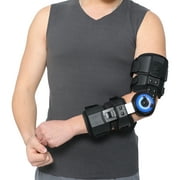 Orthomen Hinged ROM Elbow Brace, Adjustable Post OP Elbow Brace Stabilizer Splint Arm Injury Recovery Support After SurgeryMam & Women(Left)