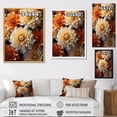 thumbnail image 4 of Designart "Coral Orange beautying Chrysanthemums" Floral & Botanical Floater Framed Wall Decor, 4 of 7