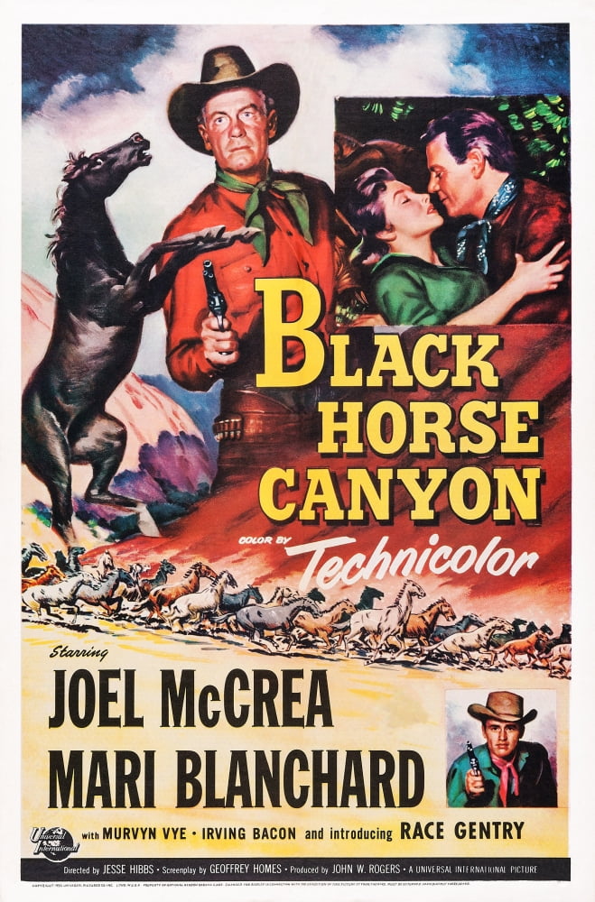 Black Horse Canyon Us Poster Art Top Right Inset Mari Blanchard Joel Mccrea Bottom Right Race 