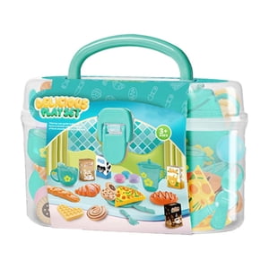 FEIJIBA Pretend Cooking Games Play Kitchen Accessories Pretend To Play Food For Children's Kitchen Portable Toddler Games With Suitcase