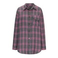 thumbnail image 4 of BLVB Plaid Shirts for Women Plaid Button Down Shirts Oversized Long Sleeve Casual Loose Blouse Top Jacket Fall Outfits, 4 of 6