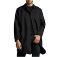 thumbnail image 6 of Xzbqbs Mens Trench Coat Single Breasted Casual Slim Fit Windbreaker Lightweight Mid-length Lapel Jacket Overcoat Fashion Pea Coat, 6 of 9