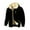 #Black, variant on DPTALR Men's Solid Color Long Sleeve Hooded Zipper Cardigan Thick Lined Hoodie Jacket,Black,L