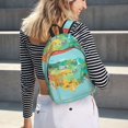 thumbnail image 5 of Bixox USA Tourist Map Printing Canvas Backpack Lightweight Casual Travel Backpack School Backpack Fits 15.6 Inch Notebook, 5 of 5