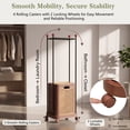 thumbnail image 4 of VECELO Rolling Laundry Basket with Hanging Bar & Lid, Laundry Hamper with Clothes Rack and Wheels, Movable Multipurpose Sorter Basket for Dirty Clothes Storage, for Bathroom, Laundry and Dorm, Brown, 4 of 9