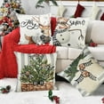 thumbnail image 3 of Christmas Stripes Pillow Covers 18x18 Set of 4 Snowman Reindeer Gloves Throw Pillows Winter Holiday Decoration Cushion Case for Sofa Couch Home Decor, 3 of 6