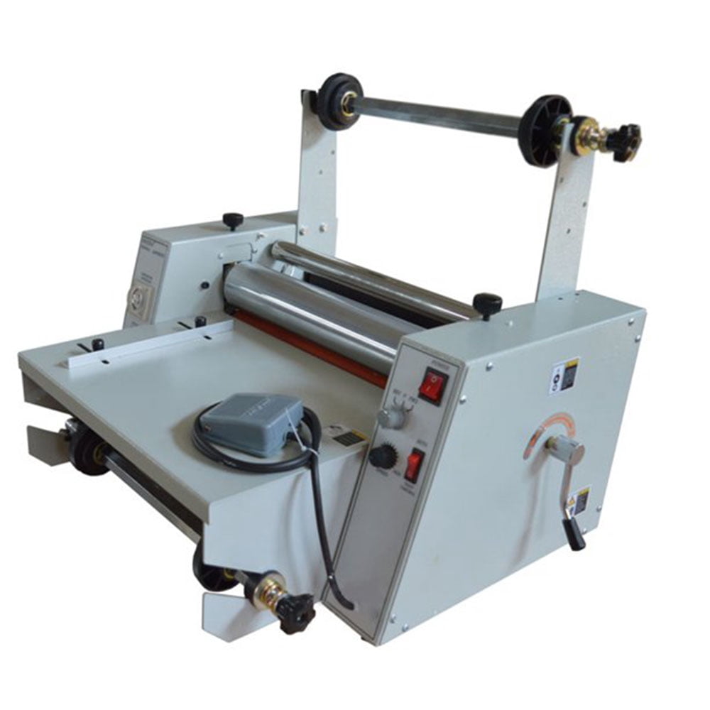 EQCOTWEA 14" Steel Roller Thermal Laminator All Metal Hot/Cold Roll Laminator