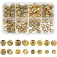 thumbnail image 2 of 1set 80pcs 8 styles style Zinc Alloy European Beads Large Hole Beads Accessories Mixed Shapes Antique Golden 7~10x4.5~8mm Hole: 4~6mm 10pcs/style, 2 of 6