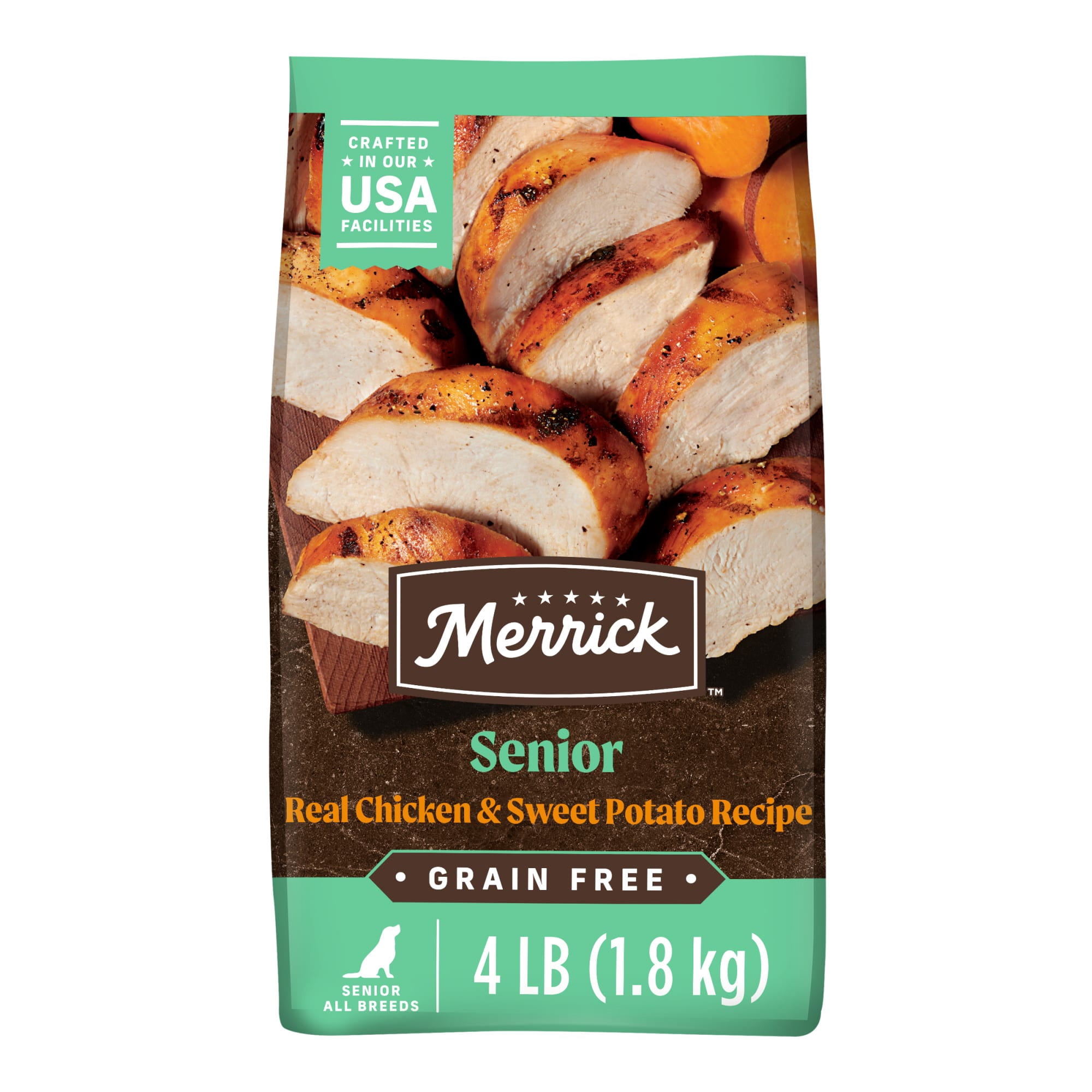 Merrick Grain-Free Chicken & Sweet Potato Senior Dry Dog Food, 4 lb