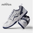 thumbnail image 3 of Hundred Raze Unisex Badminton Sport Shoes (Non-Marking) | White-Navy | for Indoor Squash, Table-Tennis, Basketball & Paddle Pickle | Lightweight | X-Cushion, Toe Assist, 3 of 7