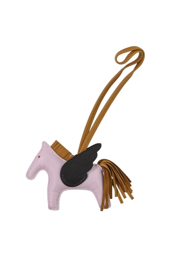 Pre-Owned HERMES Rodeo Pegasus PM Bag Charm in Mauve Pale Sesame Ebene with U Stamp for Women
