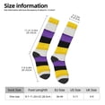 thumbnail image 3 of Womens Non-Binary Pride Flag Knee High Socks Comfy Thermal Boot Long Socks, 3 of 7