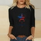 thumbnail image 2 of Camisetas de Manga Corta para las Mujeres Día de la Independencia Impreso Suelto Cuello Redondo Tee, Casual Y Blusas Festivas para las Mujeres Casual, 2 of 4