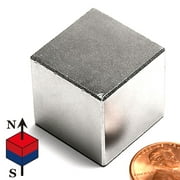 CMS Magnetics 1-Inch Neodymium Cube Magnet in Safe Keeper - Strong NdFeB Rare Earth Magnet with Triple Coating, Durable & Powerful
