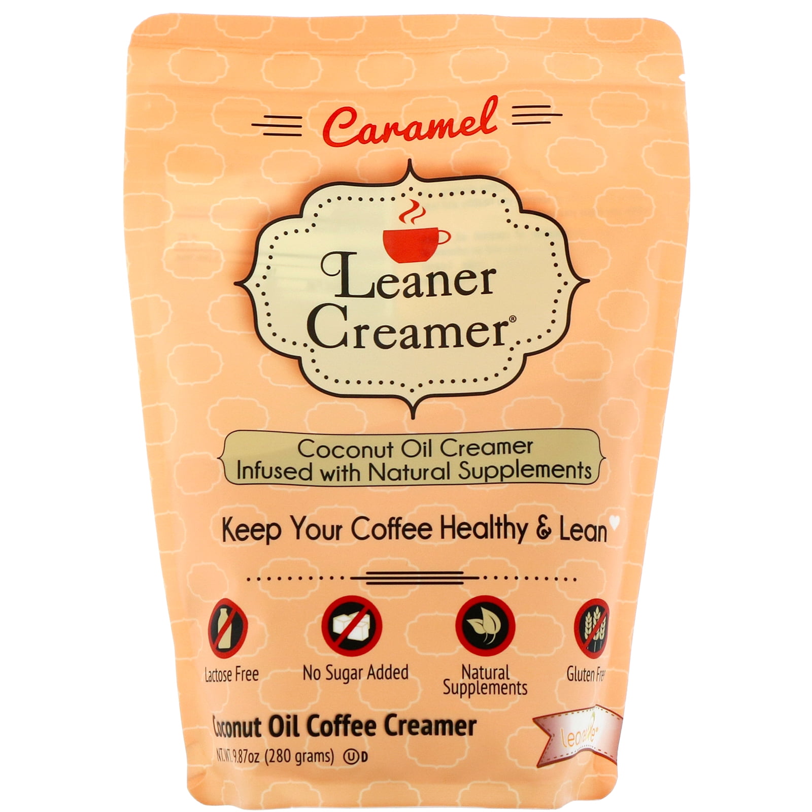 Leaner Creamer, Powdered Coffee Creamer, Caramel Flavor Creamer, 9.87