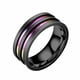 thumbnail image 2 of Fiudx Anillo de Acero de Titanio, Elegante Diseño Negro Bicolor, Estilo Adelgazante y Fresco, Tallas Ajustables 6-10, Accesorio de Fiesta para Uso Diario, Ideal para Parejas o Amigos., 2 of 2