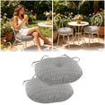 thumbnail image 2 of 2Pcs Outdoor Round Chair Cushions With Ties, Water Repellent Tufted Patio Seat Cushions, Thick Bistro Chair Pads For Garden, Dining, Bar Stool 15.0X3.1", 2 of 7