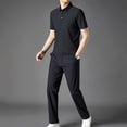 thumbnail image 5 of SOOMLON Business Casual Outfits for Men Big and Tall Short Sleeve Collared Shirts Dressy Pants with Pockets 2 Piece Sets, 5 of 7