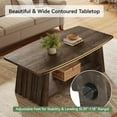 thumbnail image 2 of Finmind 47-Inch Solid Wood Coffee Table, Rustic Coffee Table with Storage, 2 of 5