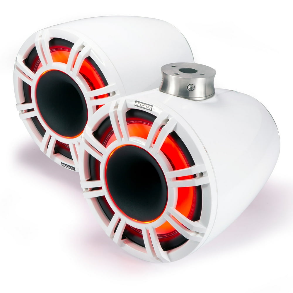 Kicker 47KMFC9W 9" White HornLoaded Tower Speakers with FlatMount