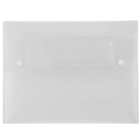UPC: 0700112156670 | JAM Paper Plastic Portfolio with Two Button Snap Closure  9 1/2  x 12 1/2  x 3/4   Clear  Sold Individually