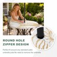 thumbnail image 4 of Round Outdoor Tablecloth with Umbrella Hole and Zipper, Coastal Shell Beige Tablecloth with Elastic Waterproof, Ocean Shell Beach Summer Patio Table Covers for 31" - 35" Picnic Pool Tables, 4 of 9