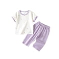 thumbnail image 3 of Toddler Baby Summer Outfits Cotton Casual Comfy Round Neck Printed Short Sleeve T-Shirt + Shorts 2 Pieces Loungewear Sets Multicolor 6-9 Months, 3 of 6