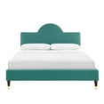 thumbnail image 5 of Modway Aurora Performance Velvet Twin Bed in Teal, 5 of 10
