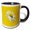 Black/White, variant on 3drose, Close up Shasta Daisy Cut Out on a Yellow Background, 11oz Mug