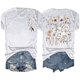 thumbnail image 2 of Tops de Manga Corta de las Mujeres, Cuello Redondo Impreso, Camiseta de Manga Corta para las Mujeres, 2 of 6