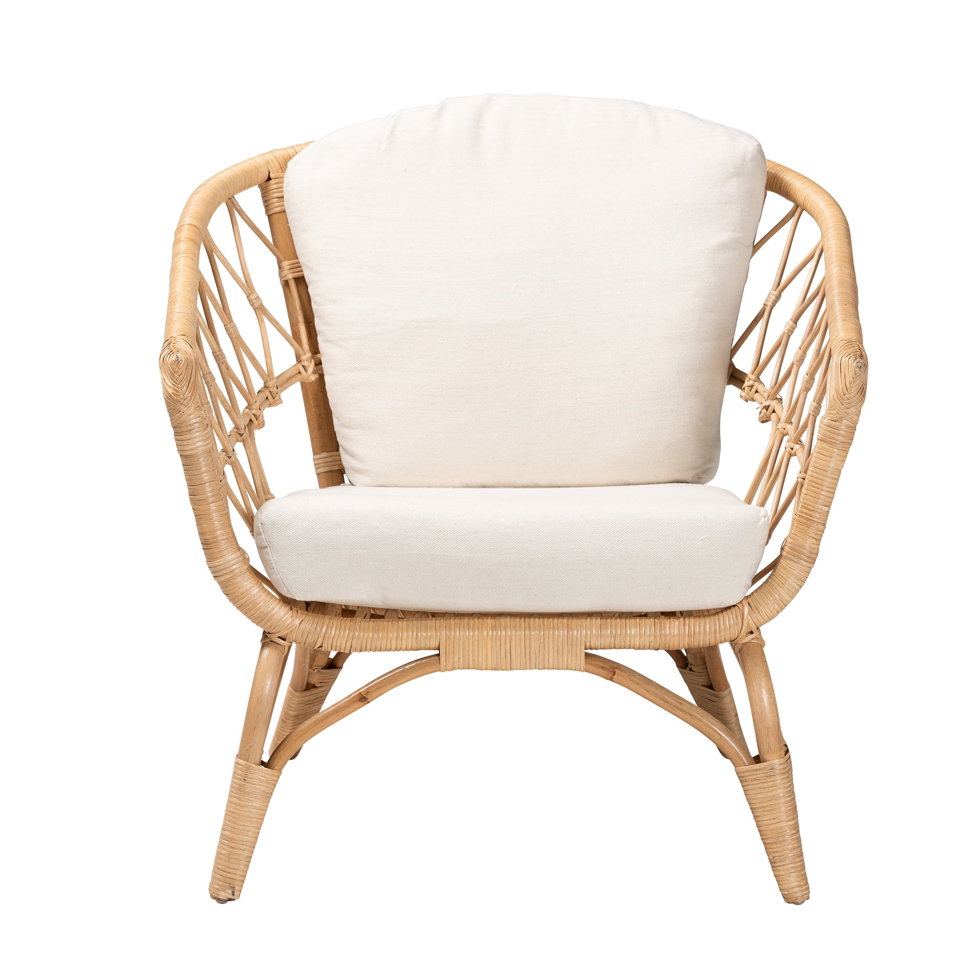 bali & pari Feya Rattan BOHO Accent Chair, Natural Brown