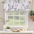 thumbnail image 2 of 2 Pack Valances for Window, Grey Pink Botanical Short Curtains for Kitchen Bedroom Living Room, Watercolor Spring Floral Summer Leaf Rod Pocket Small Window Treatment Valance Drapes 42 x 18 Inch, 2 of 8