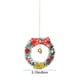 thumbnail image 3 of Marco de anillo de PVC para mini coronas de Navidad | Ramas de aguja de pino blanco verde | Arco Cuadricudo Rojo | Piñas de piñas bayas rojas Campana de oro | 8x8cm | Decoración interior exterior, 3 of 6