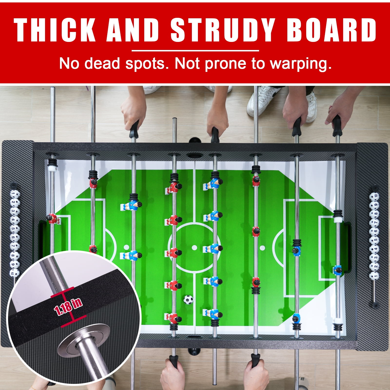 Seydrey 55" Competition Sized Arcade Foosball Table, Stand Alone for Home with Leg Levelers