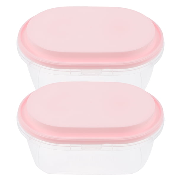 1 set 2pcs cajas de pastel ovaladas de helado contenedores de heladeros de plástico Cajas