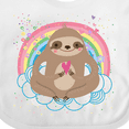 thumbnail image 4 of Inktastic Sloth Yoga Rainbow Girls Baby Bib, 4 of 4