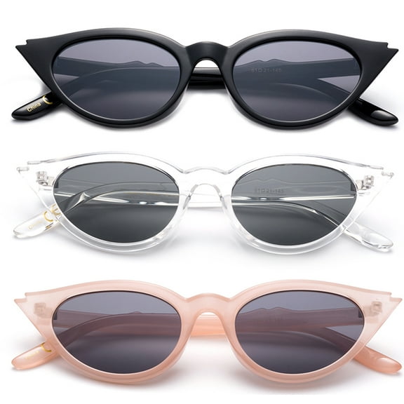 3 Pack Plastic Frame Butterfly Cateye Fashion Sunglasses for Women