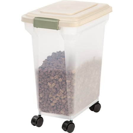 IRIS 28 Quart Airtight Pet Food Container, Almond (Best Way To Clear A Drain)