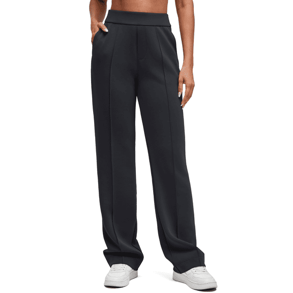 G4Free Smoofit Modal Soft Straight Leg Sweatpants for Women Elastic High Waist Casual Lounge Dress Pants with Pockets