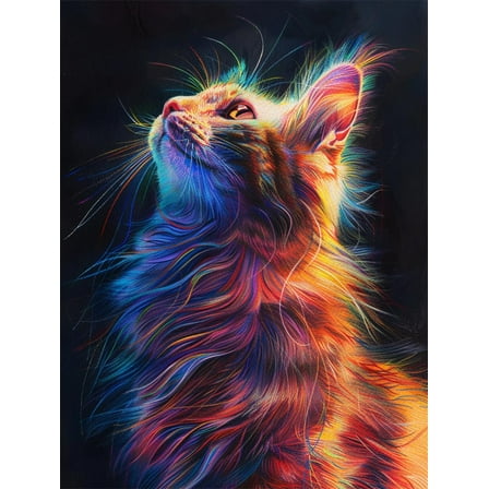 Hand Embroidery Kit Animal cats Printed Cross Stitch Pattern Stamping Kit 16x20in