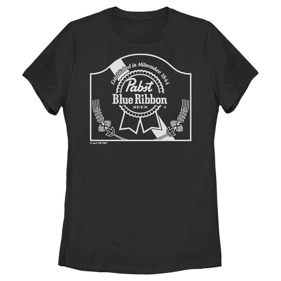 Women's Pabst Vintage Sign White Logo Graphic Tee Black X Large