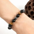 thumbnail image 5 of Energy Healing Stretch Bracelet 8mm Triple Protection Natural Stone forMen Women W6W9, 5 of 8