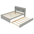 thumbnail image 4 of DreamBuck Full Bed with Trundle, Platform Bed Full with Bookcase Headboard and Pull Out Trundle Bed, Wood Bed Frame with Storage Shelves, Full Bed Frames for Girls, Boys, No Box Spring Needed, Grey, 4 of 6